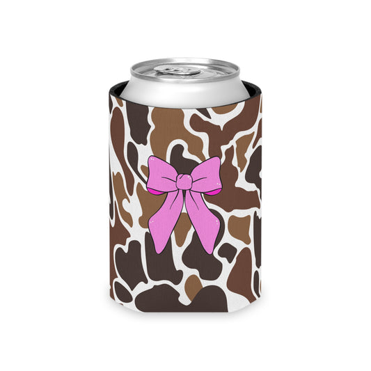 Duck Camo with Pink Bow Can Cooler