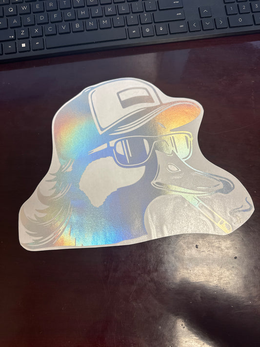 12" Holo Smoking Duck with Trucker Hat