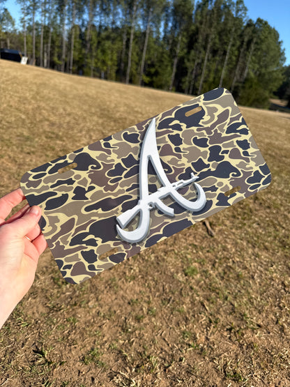 ATL With AK Old School Camo License Plate