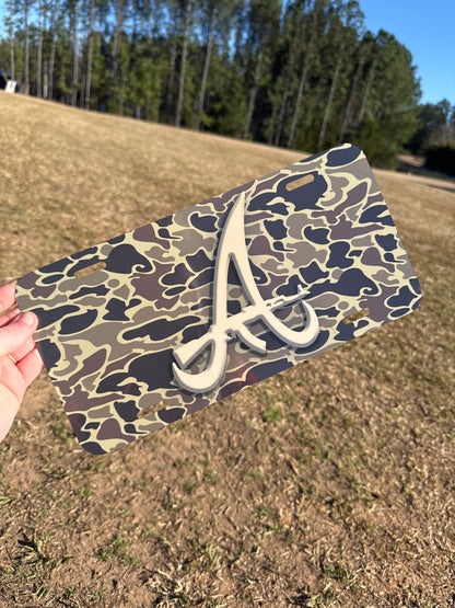 ATL With AK Old School Camo License Plate