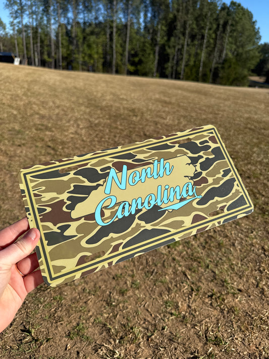 North Carolina Duck Camo License Plate