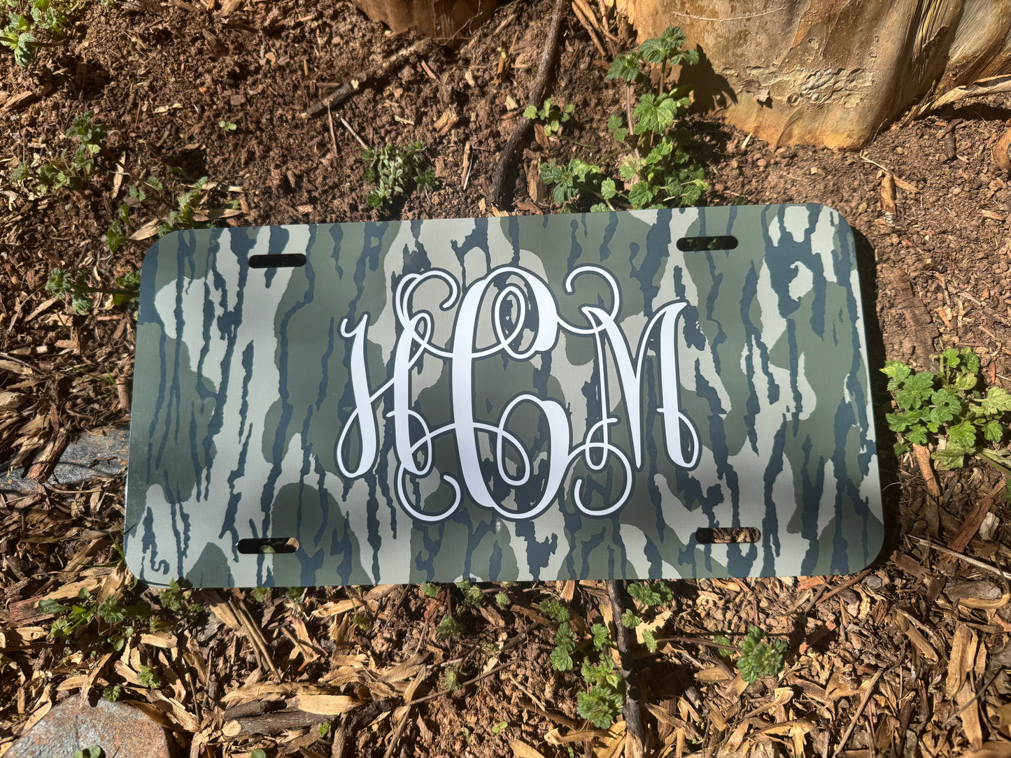 Camo Monogram License Plate