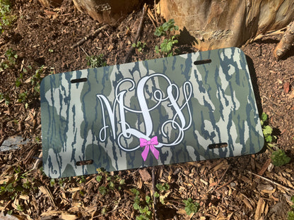 Camo Monogram License Plate