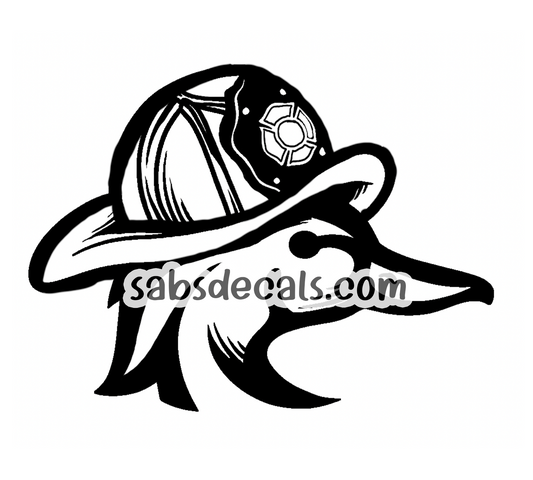 Wood Duck with Firefighter Helmet