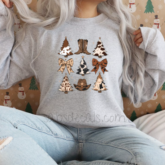 Cow Print Christmas Sweatshirt