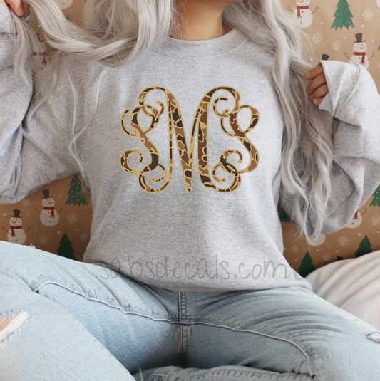 Custom Camo Monogram Sweatshirt