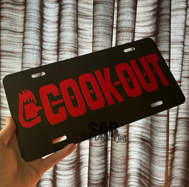 Cook-Out License Plate