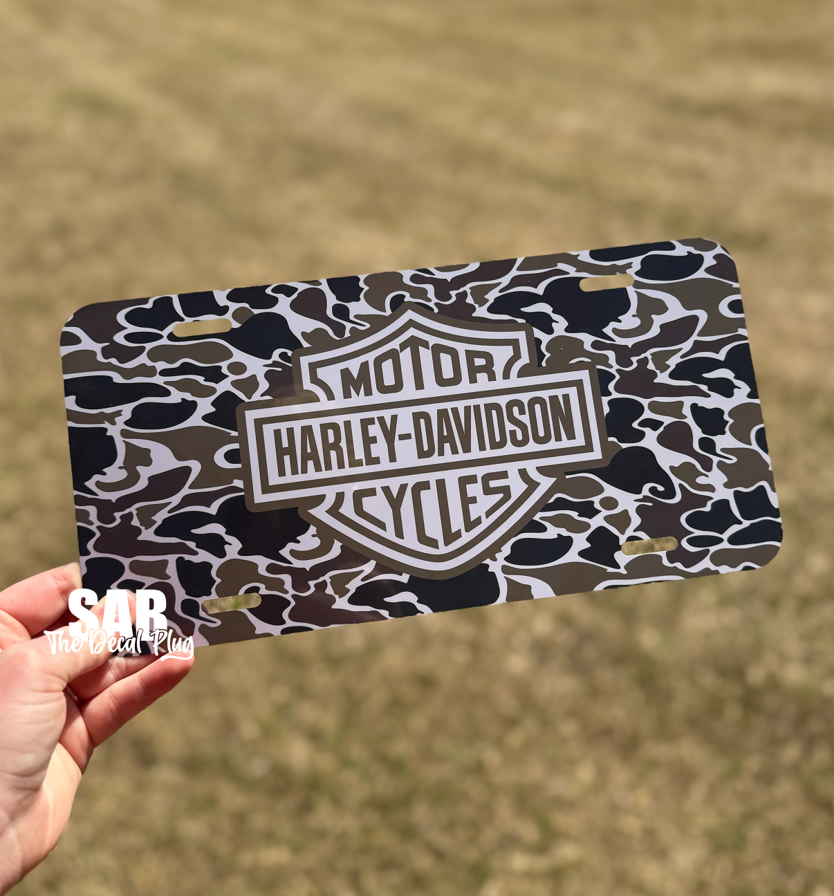 Harley Davidson Camo License Plate