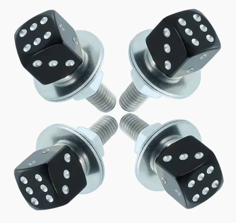 Dice License Plate Bolts