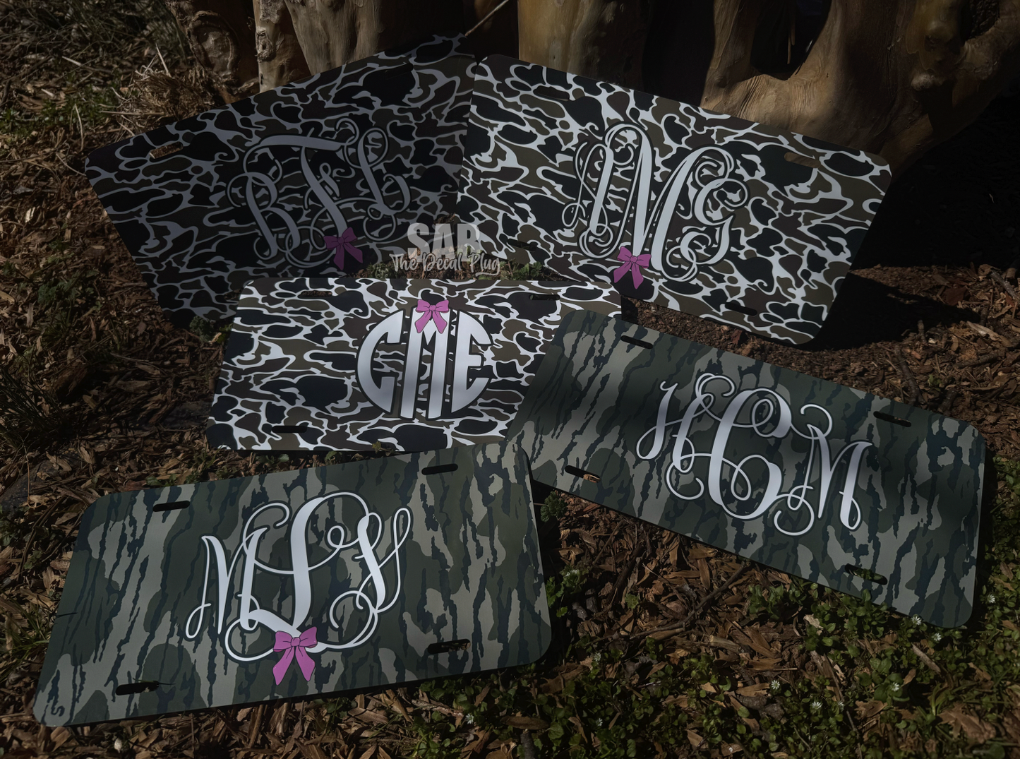 Camo Monogram License Plate