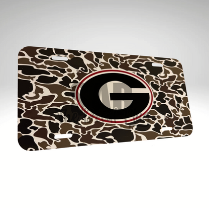 Georgia Dawgs Camo License Plate