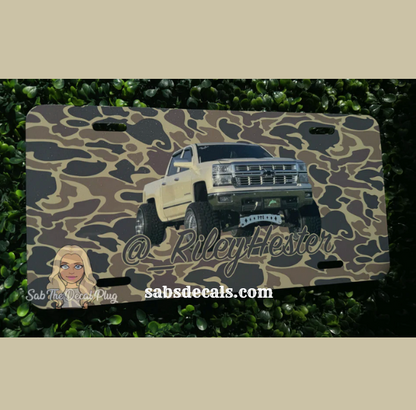 Custom Camo Plate (Truck Pic / Color Logo)