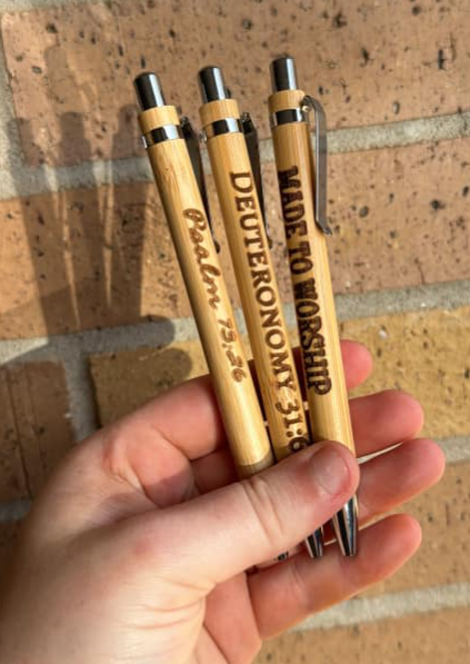 Bible Verse Pen Set (Laser Engraved Bamboo Pen)